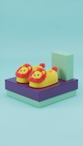 Lemon Lion Plush Slippers