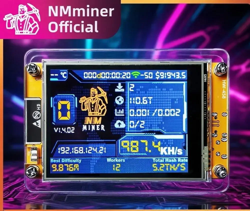 Nmminer Nerdminer V2 Hashrate Lucky Miner ESP32 2.8 Inch Smart Display Crypto Solo Lottery 960Kh/S Bitcoin