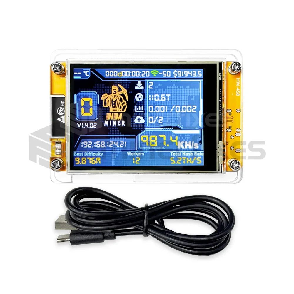 Nmminer Nerdminer V2 1000Kh/S Hashrate Solo Mining Machine ESP32 2.8 Inch Smart Display Crypto Lottery Bitcoin Miner